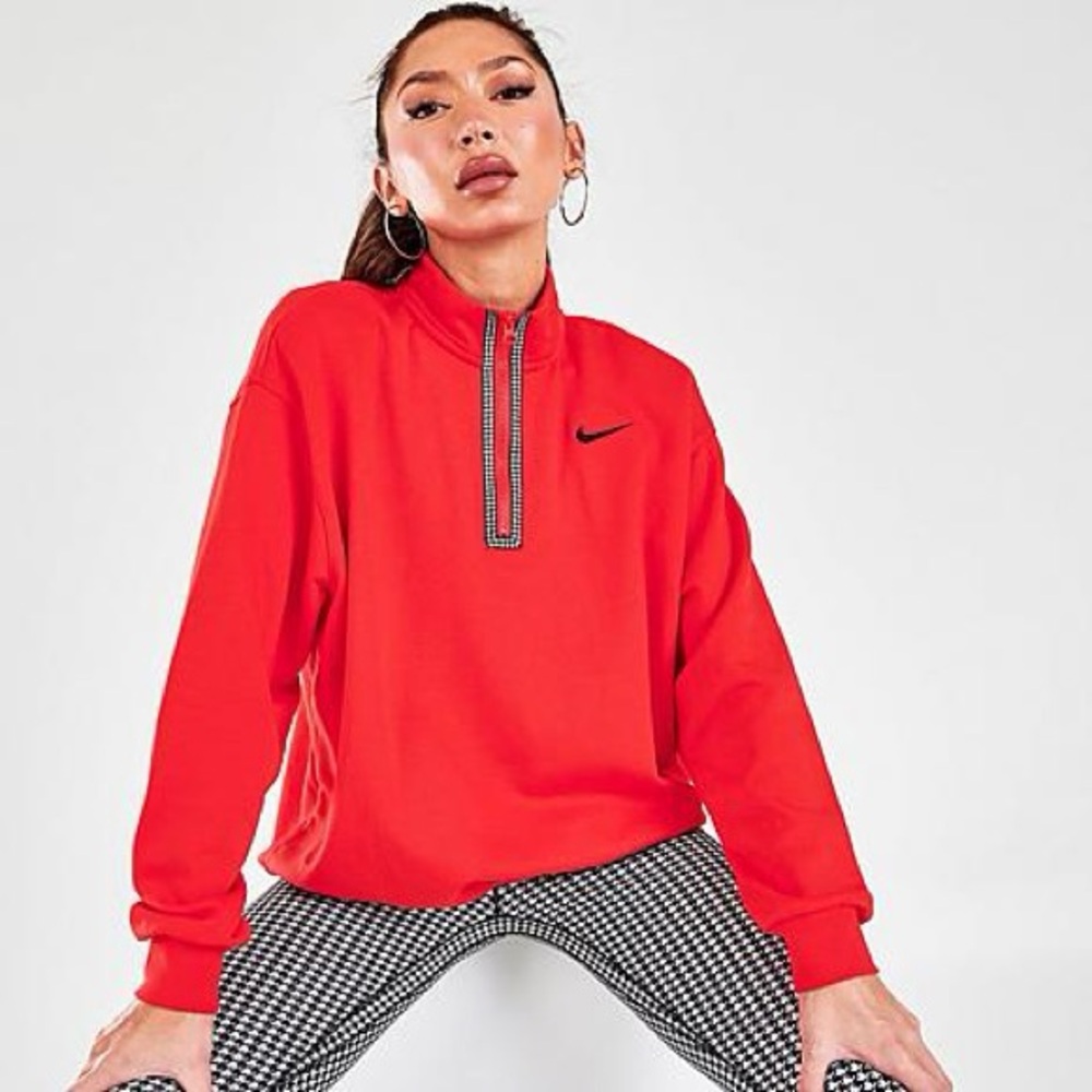 Nike 3/4 zip red pullover sweater